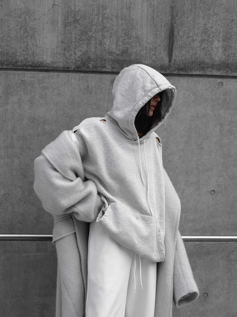 OVERSIZED CUTTED DETAIL HOODIE
