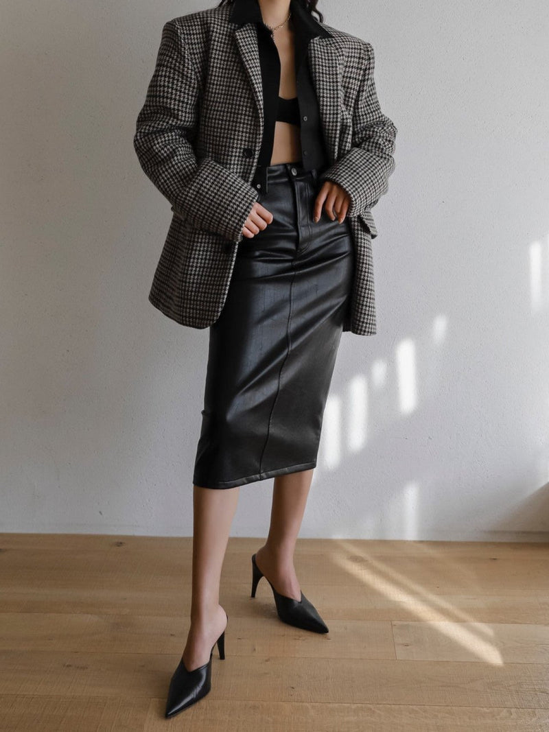 OVERSIZED HOUNDSTOOTH WOOL BLAZER