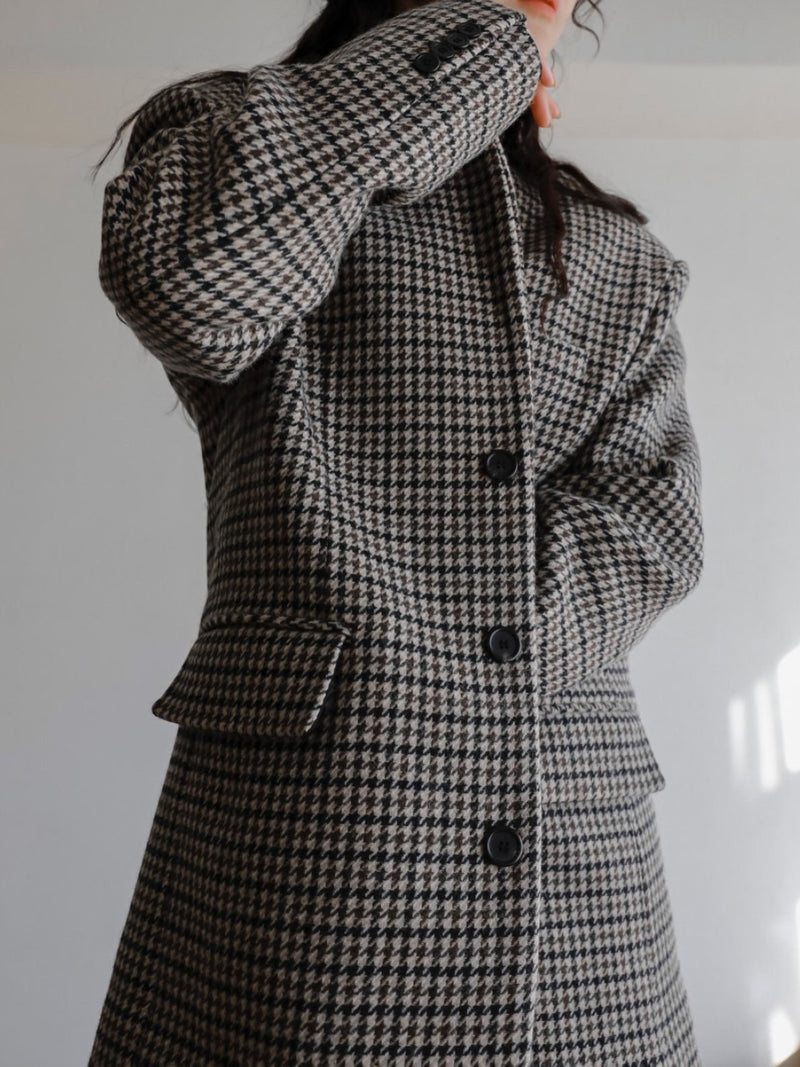 OVERSIZED HOUNDSTOOTH WOOL BLAZER