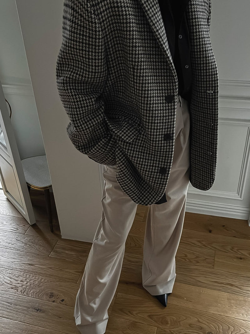 OVERSIZED HOUNDSTOOTH WOOL BLAZER