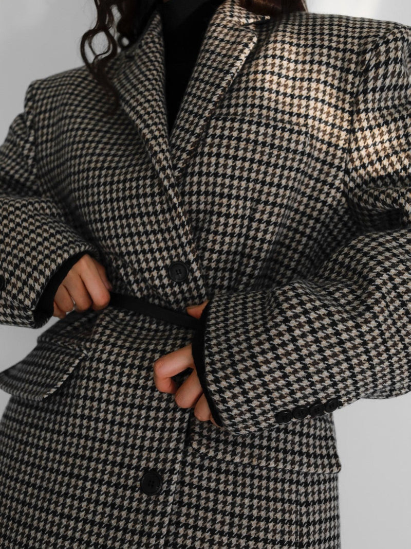 OVERSIZED HOUNDSTOOTH WOOL BLAZER