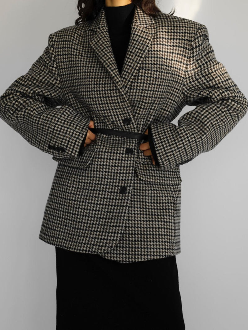 OVERSIZED HOUNDSTOOTH WOOL BLAZER