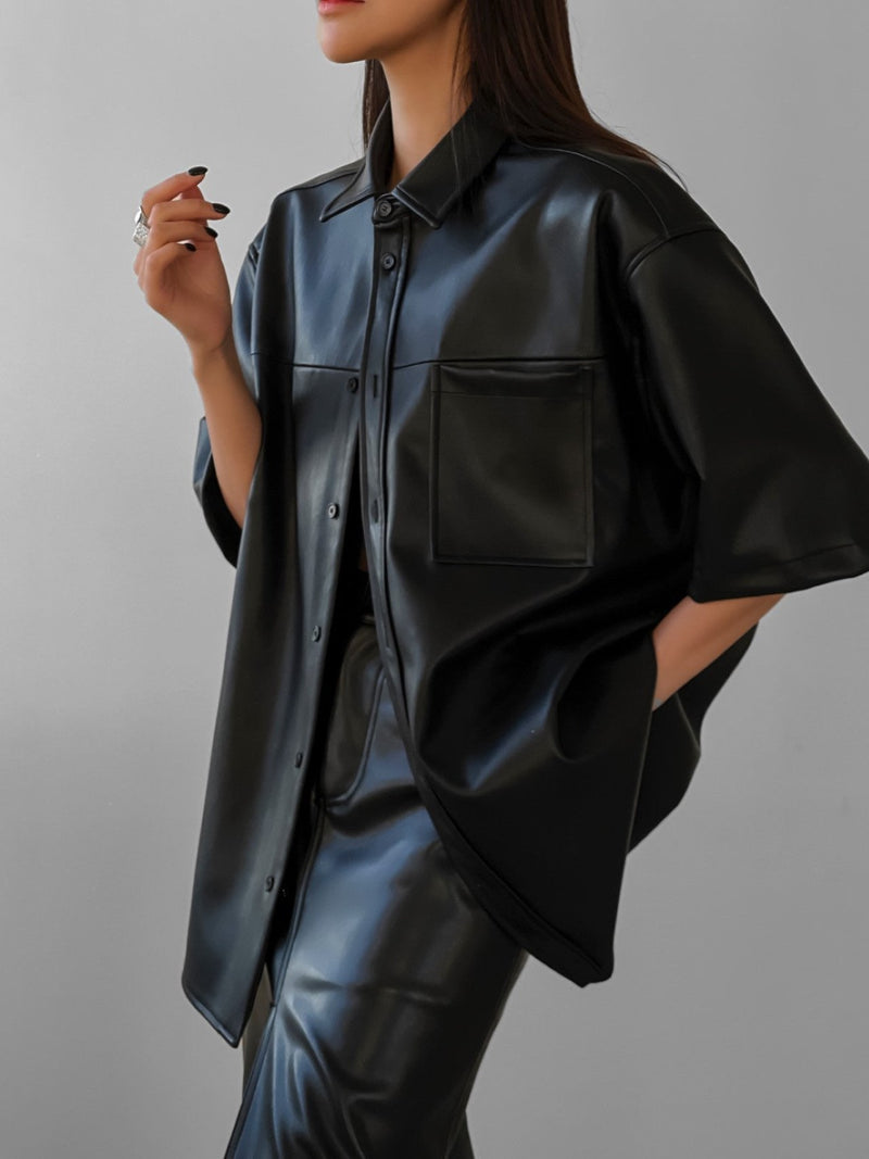 OVERSIZED LEATHER SHIRT