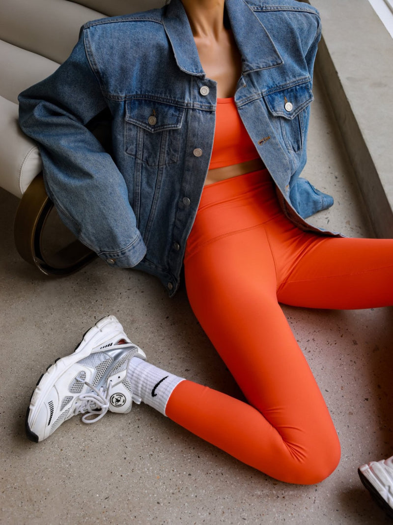 Oversized orange denim jacket 2025