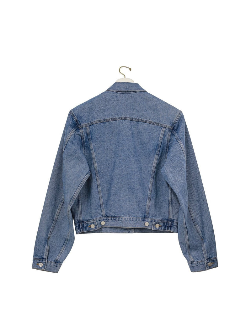 OVERSIZED PADDED SHOULDER DENIM JACKET