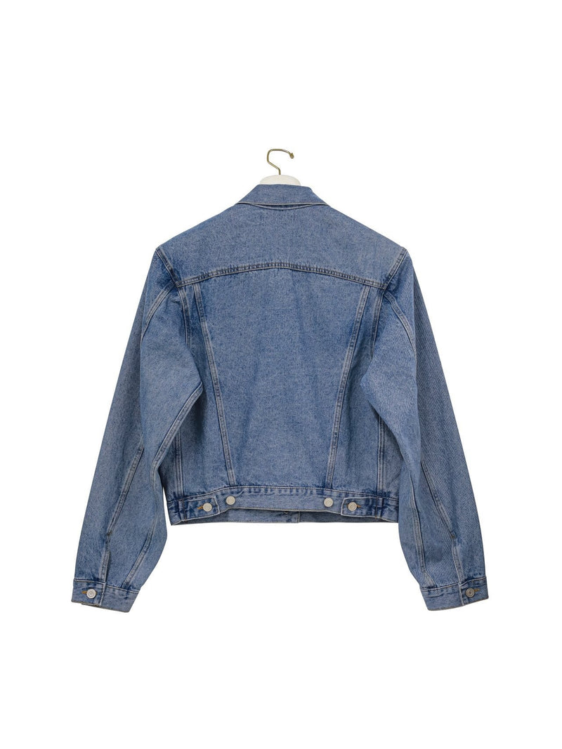 OVERSIZED PADDED SHOULDER DENIM JACKET