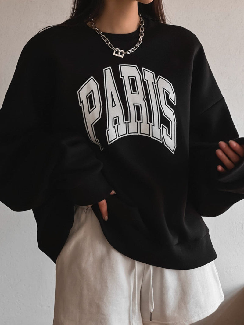 OVERSIZED PARIS PRINTED SWEATSHIRT