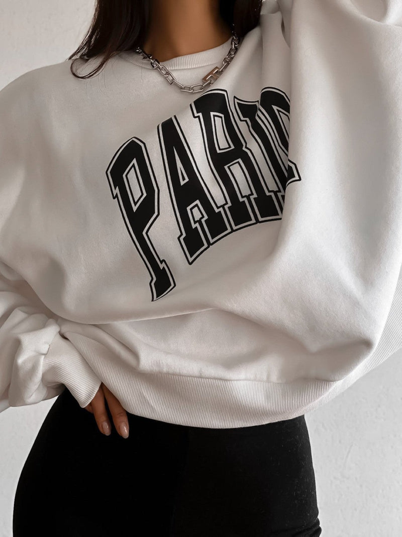 OVERSIZED PARIS PRINTED SWEATSHIRT