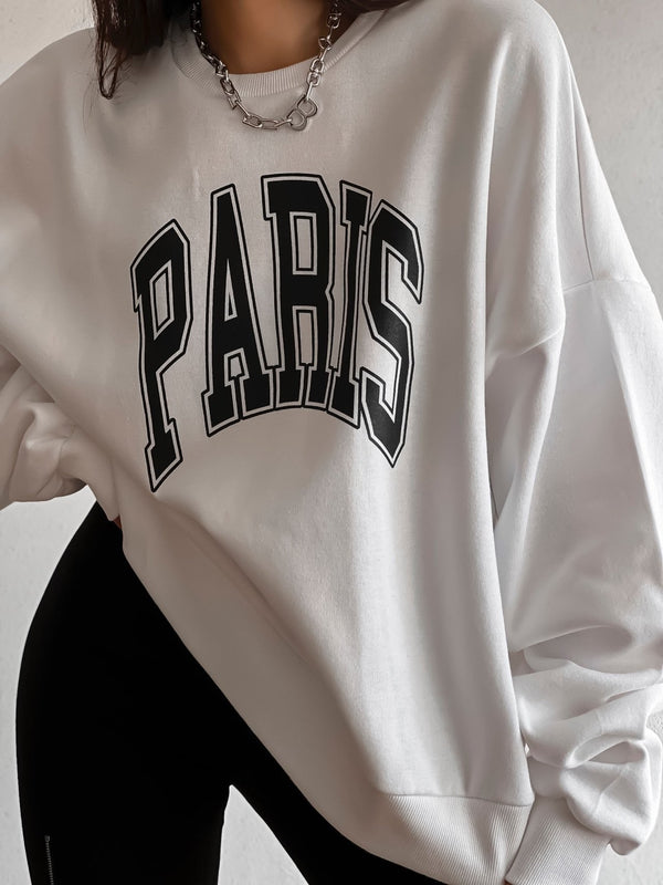 OVERSIZED PARIS PRINTED SWEATSHIRT