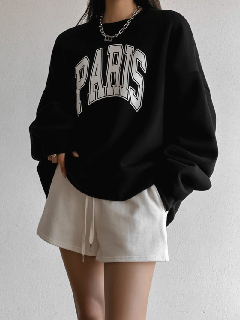 OVERSIZED PARIS PRINTED SWEATSHIRT