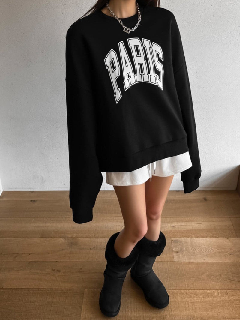 OVERSIZED PARIS PRINTED SWEATSHIRT