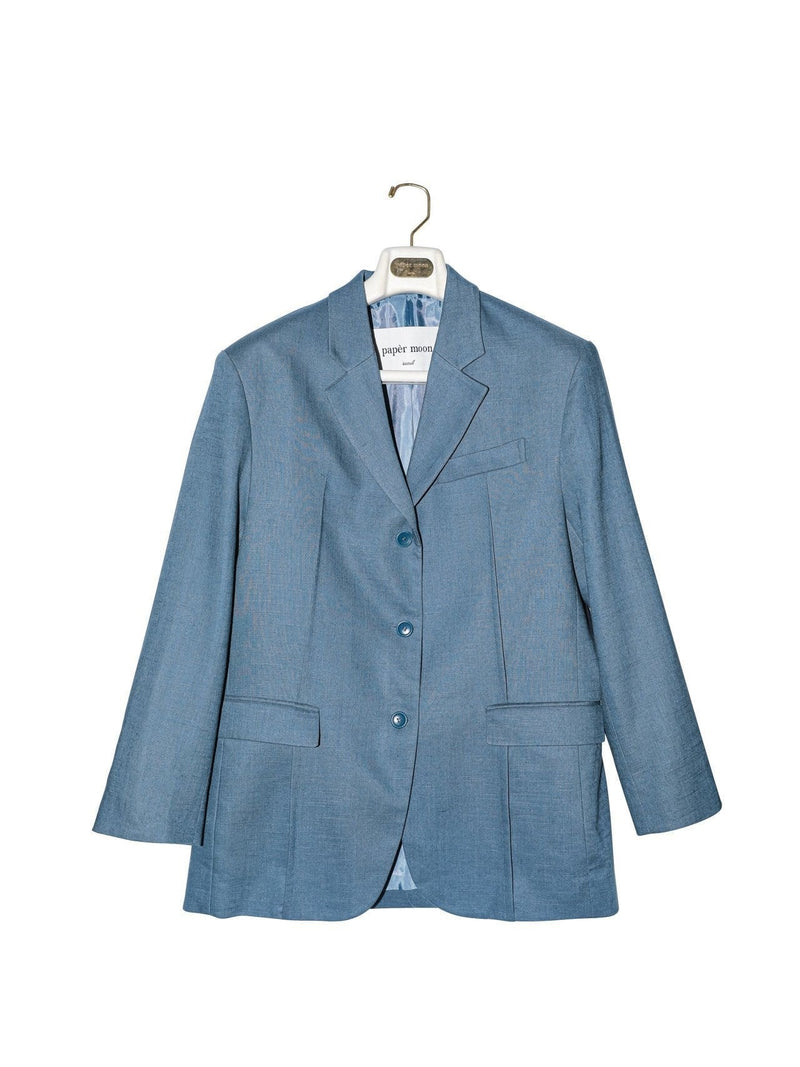 OVERSIZED PIN-TUCK LINEN BLAZER