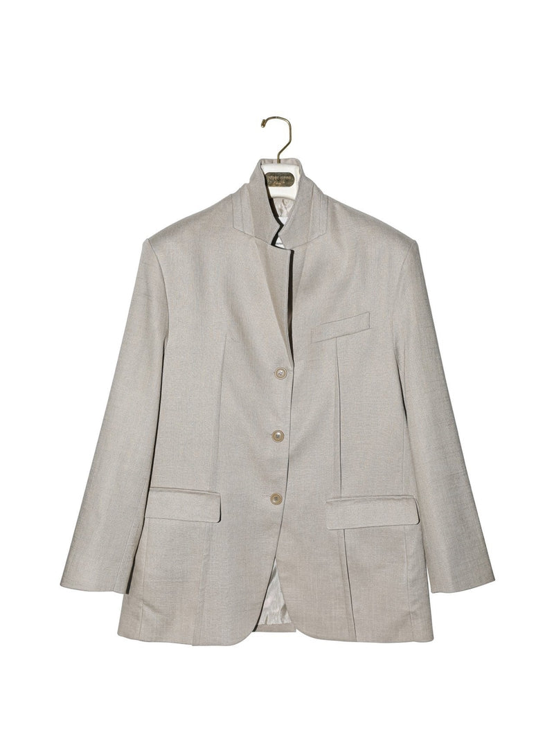 OVERSIZED PIN-TUCK LINEN BLAZER