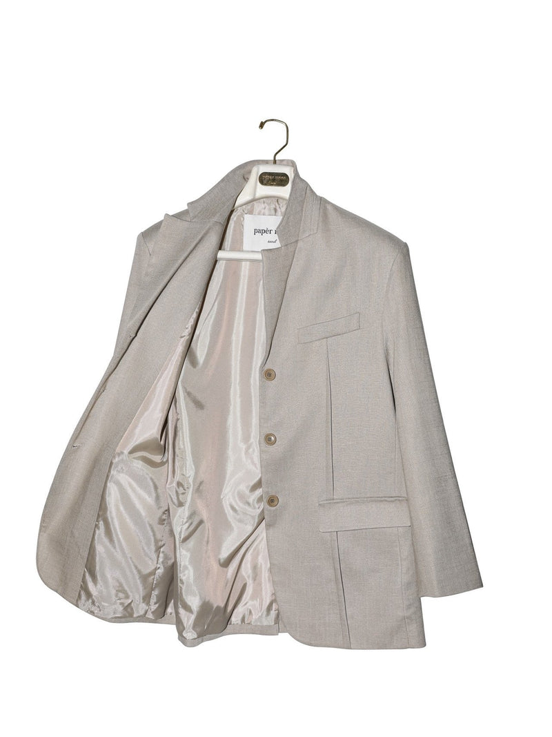 OVERSIZED PIN-TUCK LINEN BLAZER