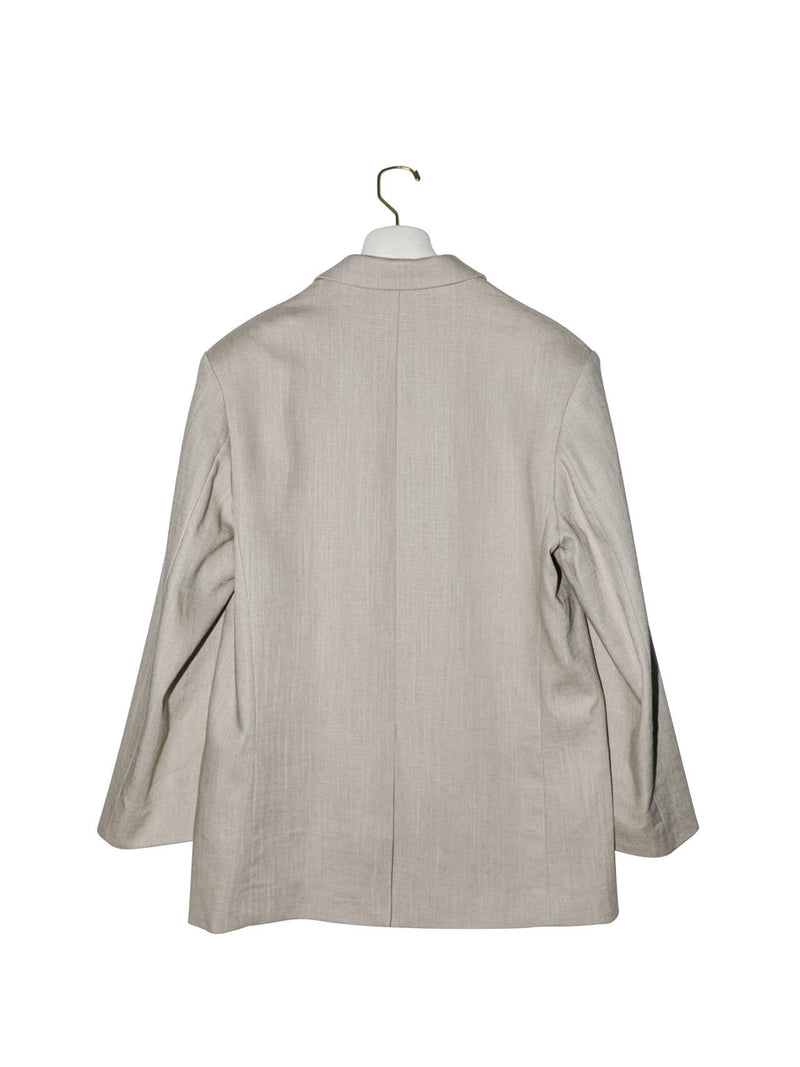 OVERSIZED PIN-TUCK LINEN BLAZER