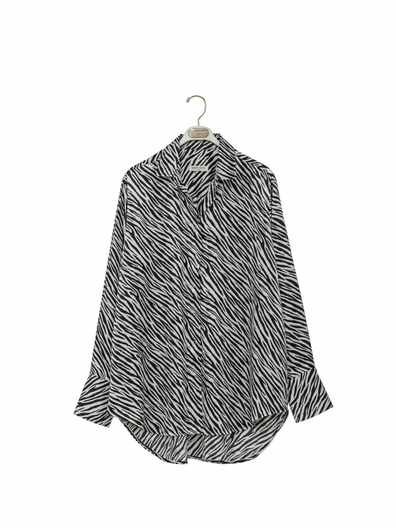 OVERSIZED SATIN ZEBRA SHIRT