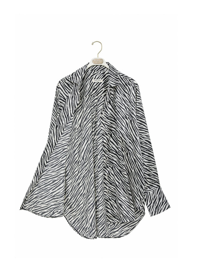 OVERSIZED SATIN ZEBRA SHIRT