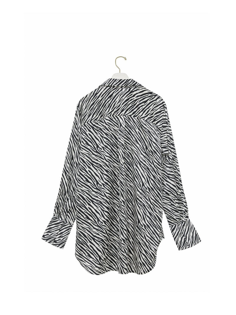 OVERSIZED SATIN ZEBRA SHIRT