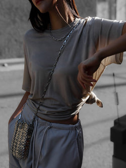 OVERSIZED SHEER HALF SLEEVE T-SHIRT