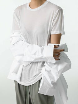 OVERSIZED SHEER HALF SLEEVE T-SHIRT