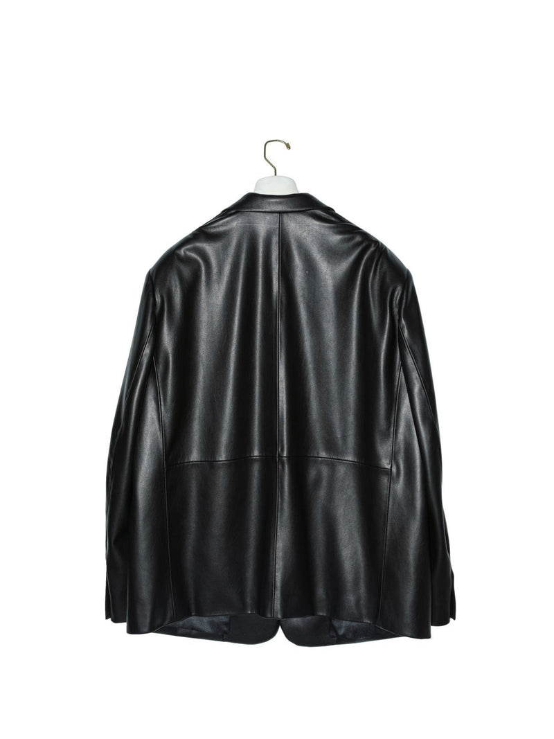 OVERSIZED SINGLE BREASTED VEGAN LEATHER BLAZER