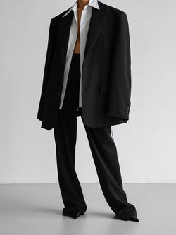 OVERSIZED SINGLE BREASTED WOOL BLAZER