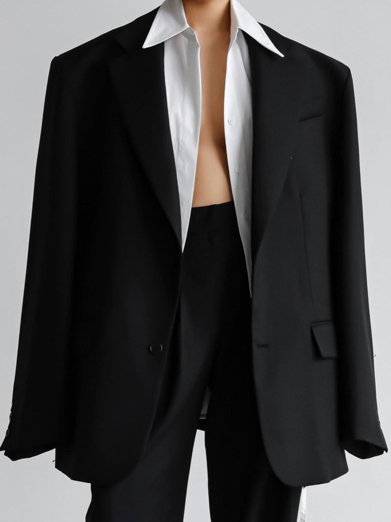 OVERSIZED SINGLE BREASTED WOOL BLAZER