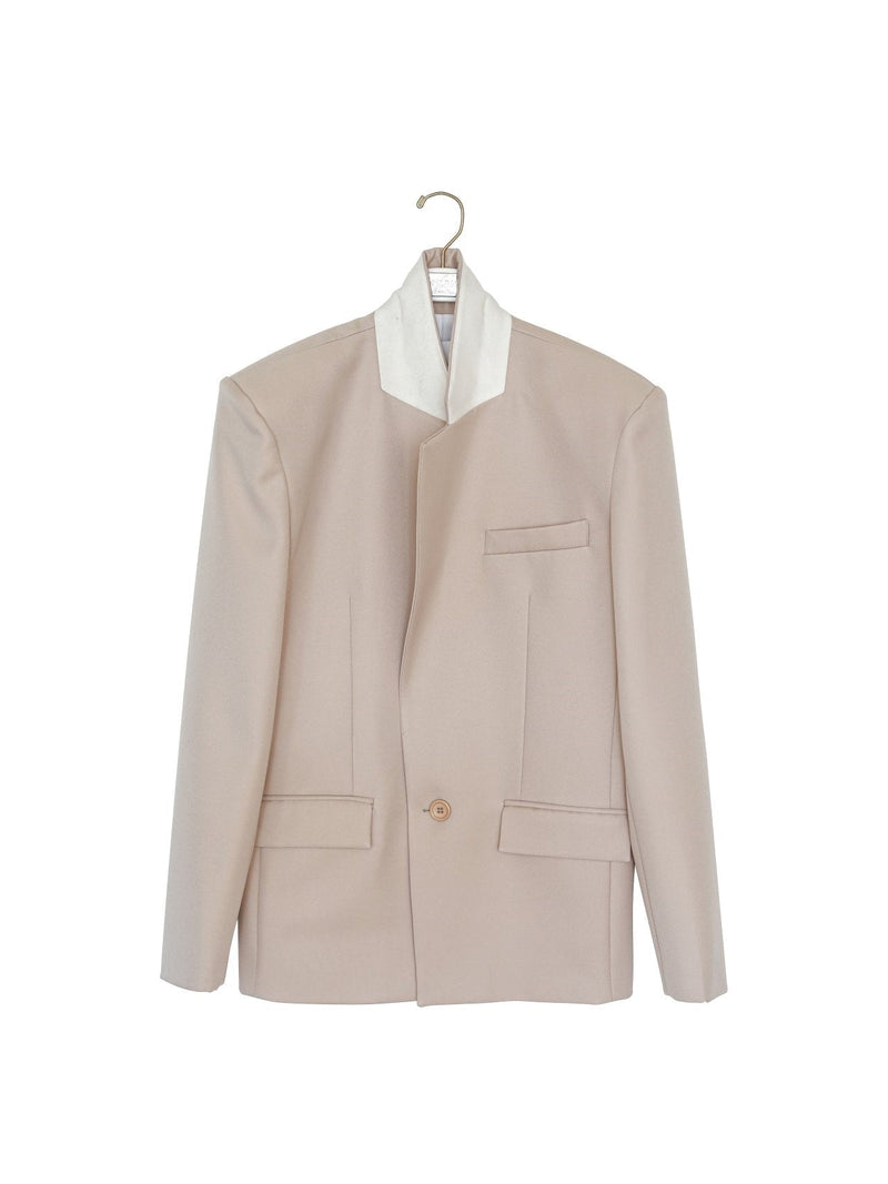 OVERSIZED SQUARE SHOULDER TWILL BLAZER