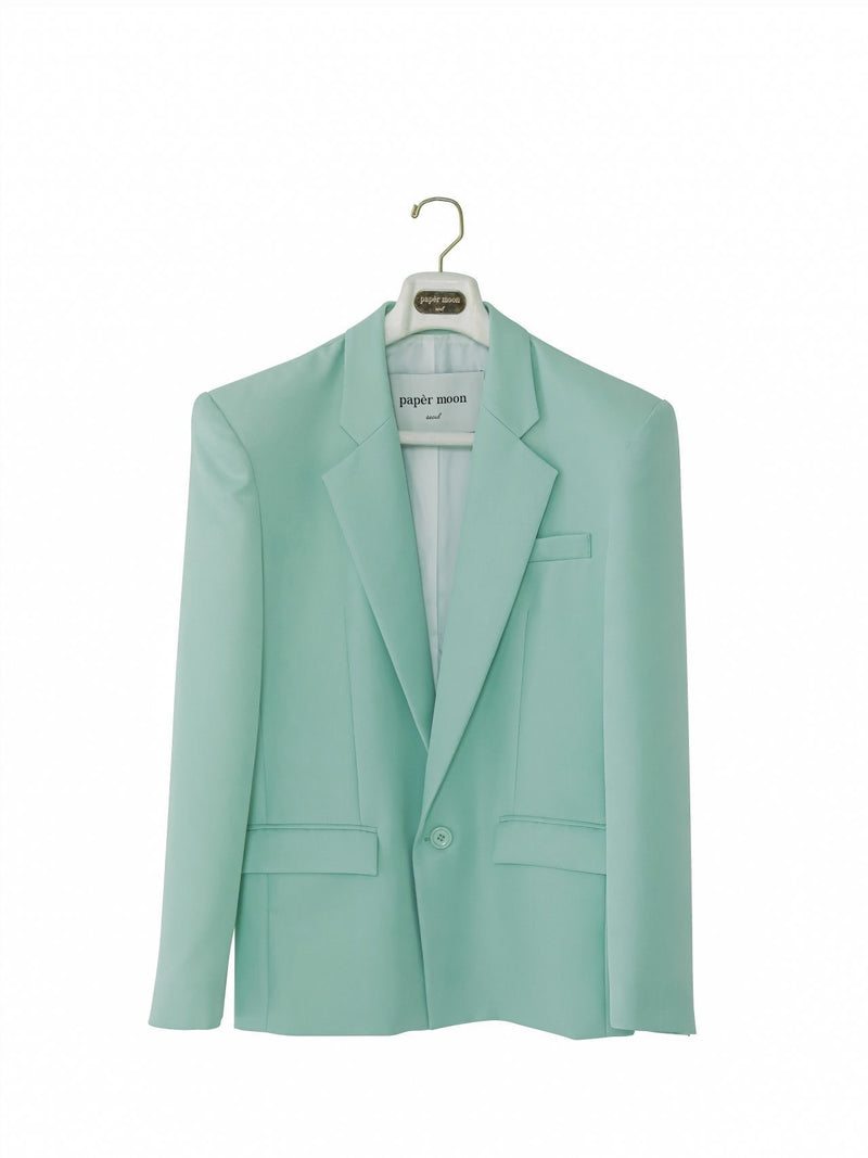 OVERSIZED SQUARE SHOULDER TWILL BLAZER