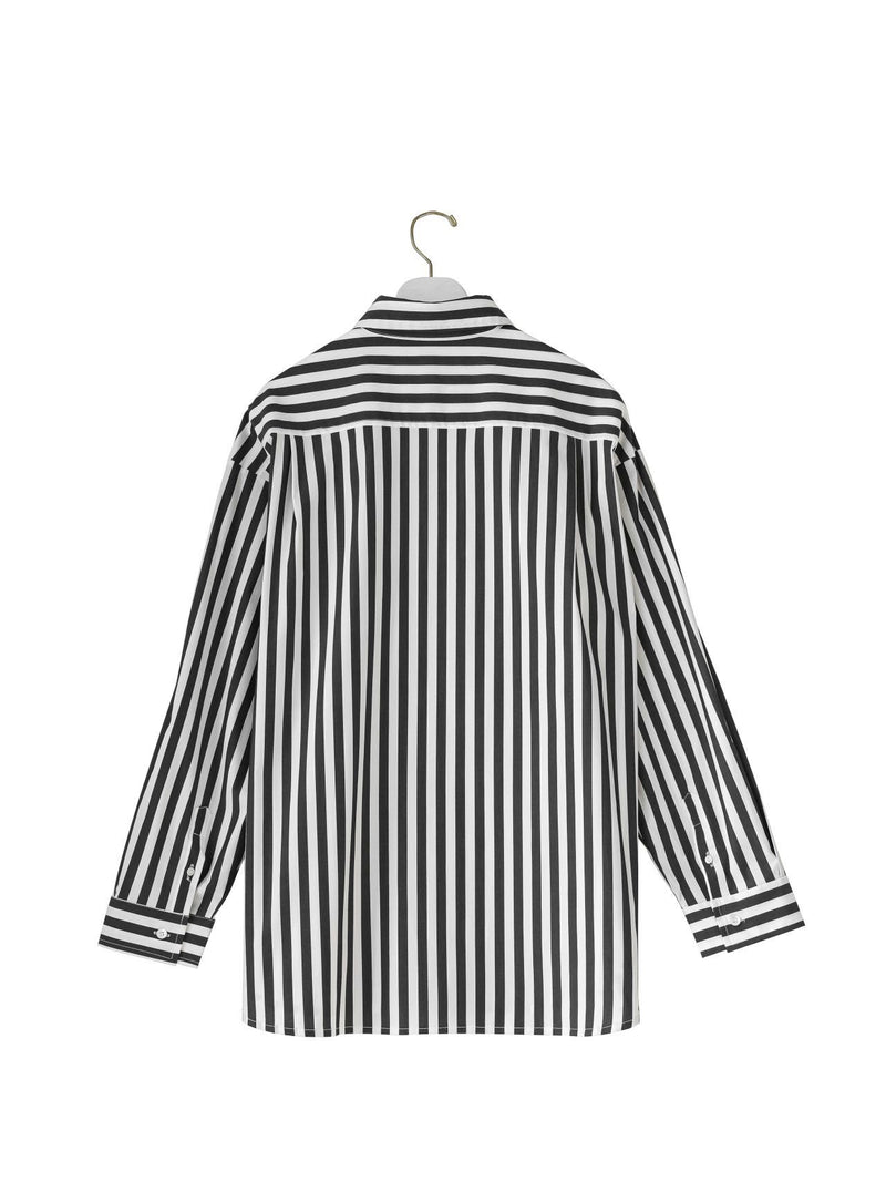 OVERSIZED STRIPED BUTTON DOWN SHIRT