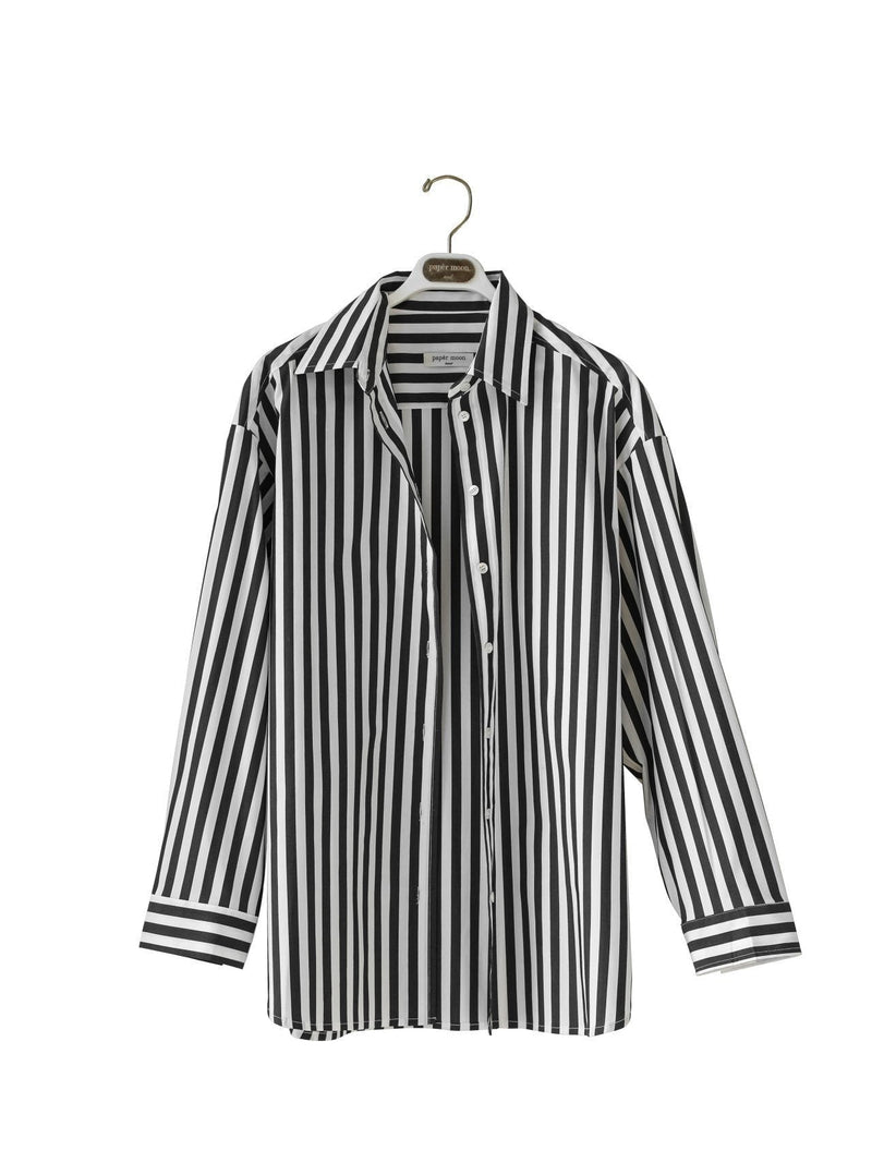 OVERSIZED STRIPED BUTTON DOWN SHIRT