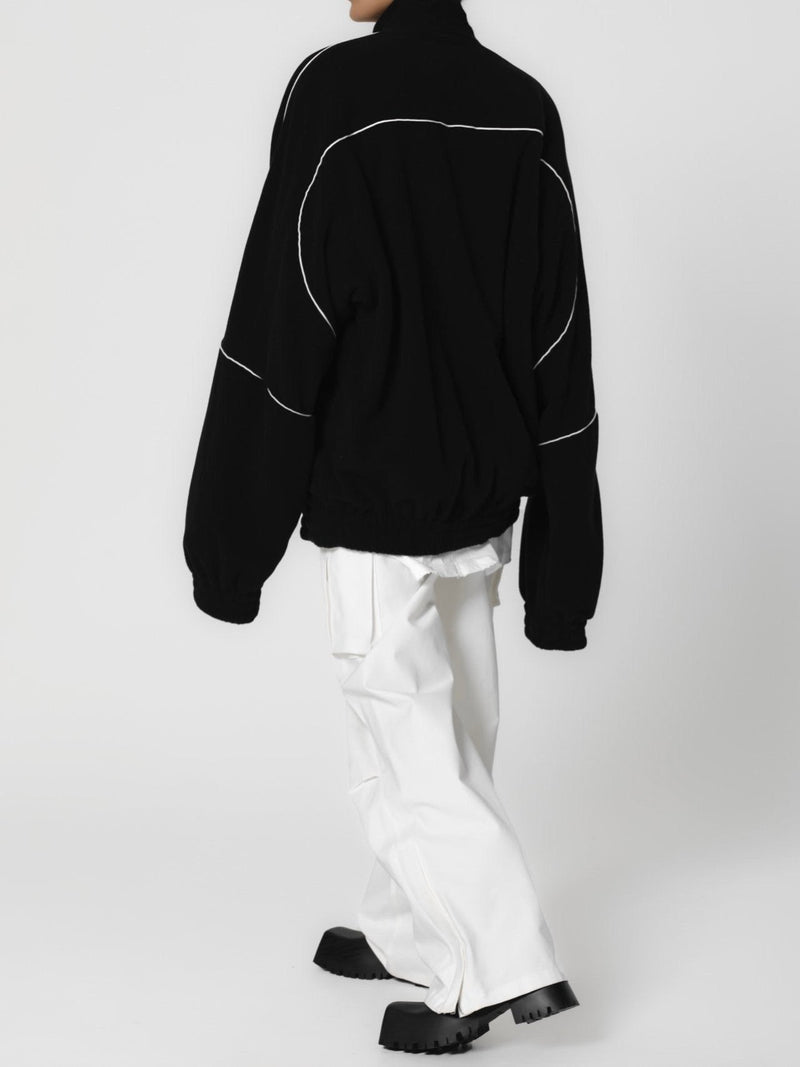 OVERSIZED TRIMMED DETAIL FLEECE JACKET