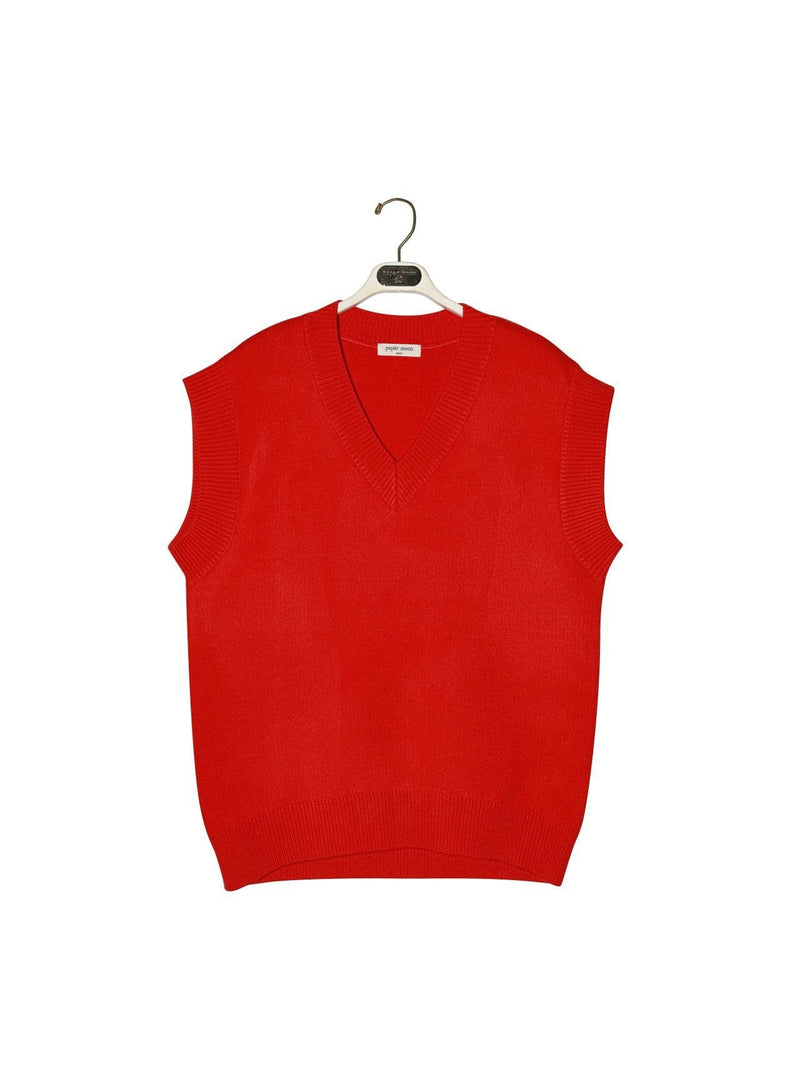 OVERSIZED V-NECK KNIT VEST