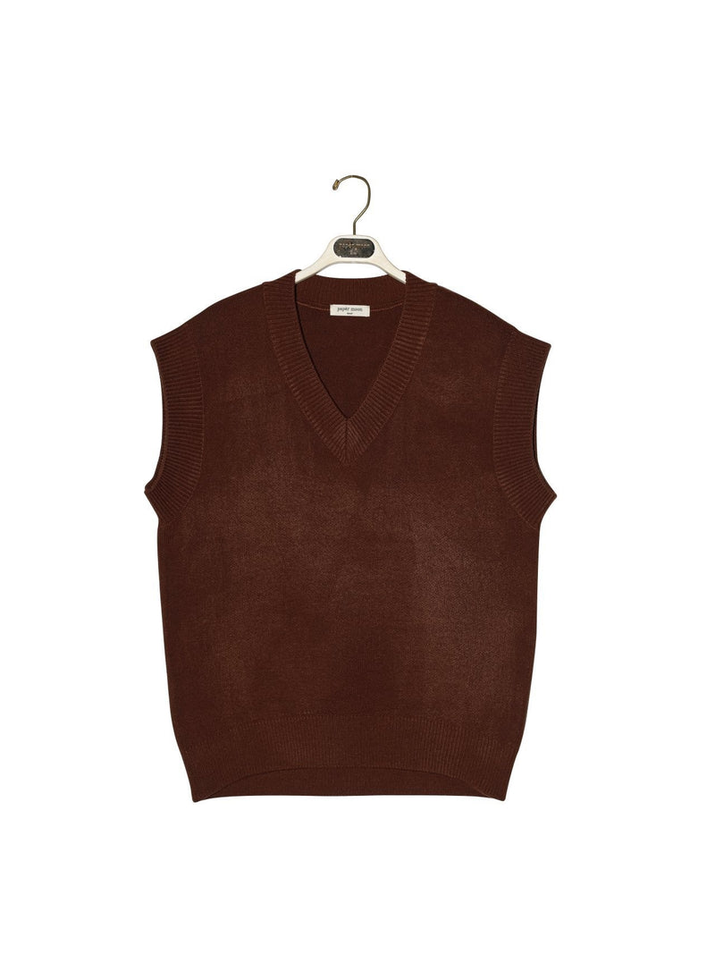 OVERSIZED V-NECK KNIT VEST