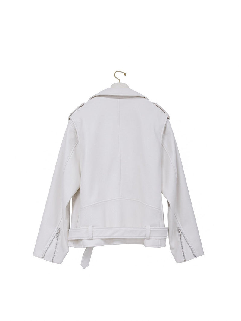 OVERSIZED VEGAN LEATHER RIDER JACKET