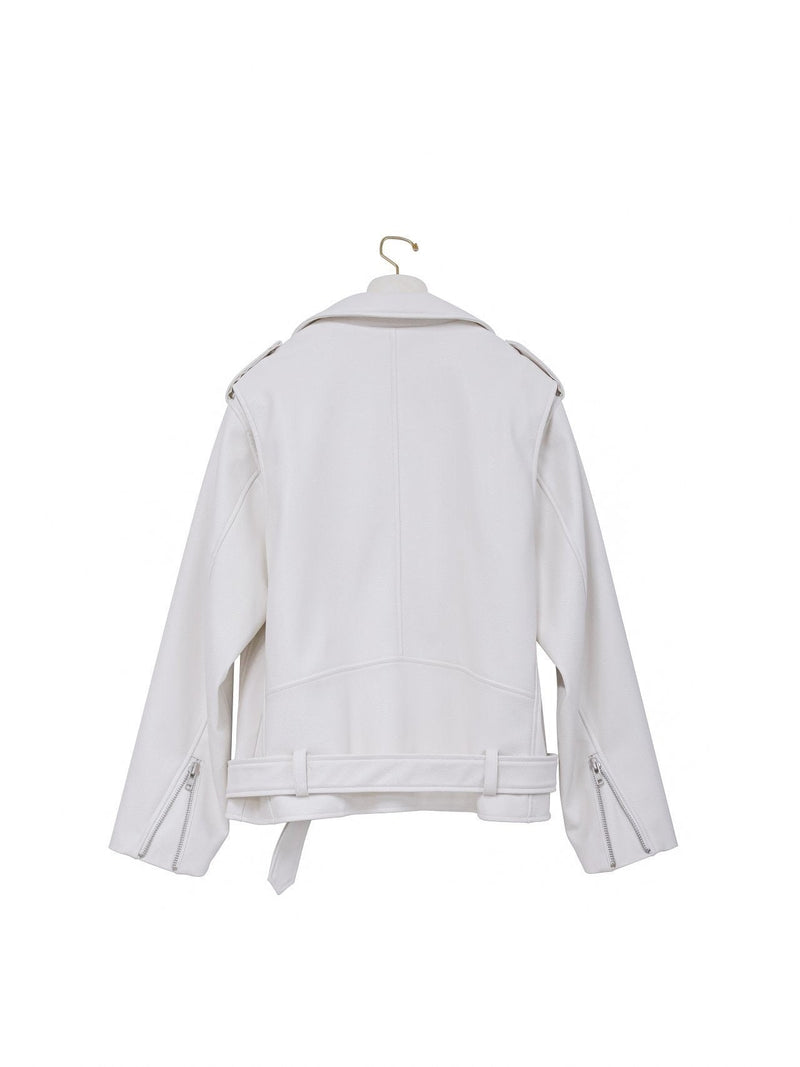 OVERSIZED VEGAN LEATHER RIDER JACKET