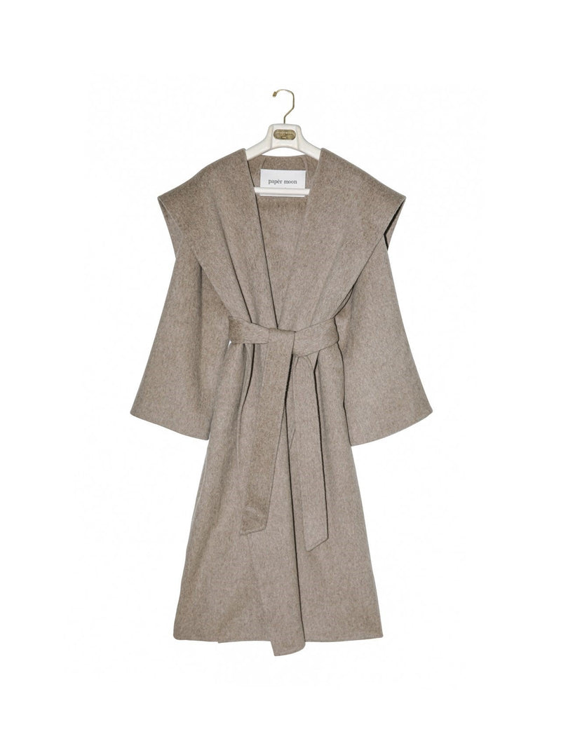 OVERSIZED WOOL SAILOR COLLAR BELTED COAT