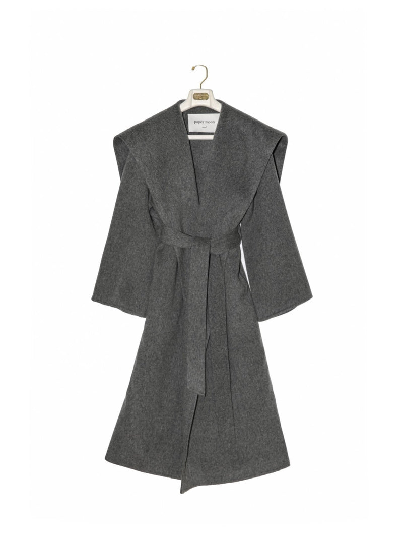 OVERSIZED WOOL SAILOR COLLAR BELTED COAT