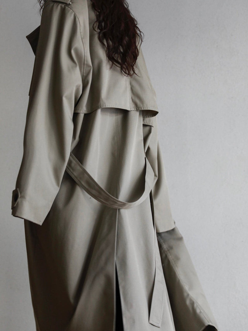 PADDED DETAIL OVERSIZED DOUBLE BREASTED TRENCH COAT