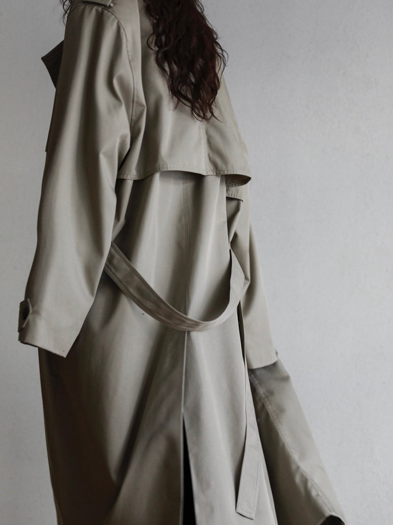 PADDED DETAIL OVERSIZED DOUBLE BREASTED TRENCH COAT