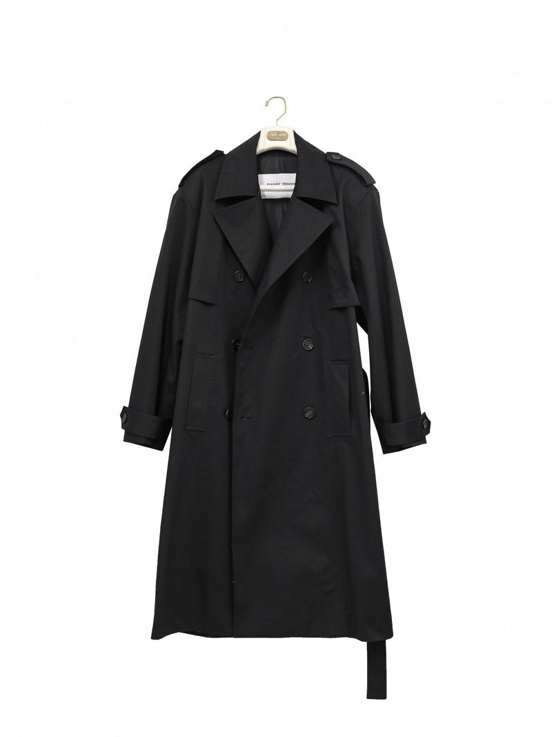 PADDED DETAIL OVERSIZED DOUBLE BREASTED TRENCH COAT