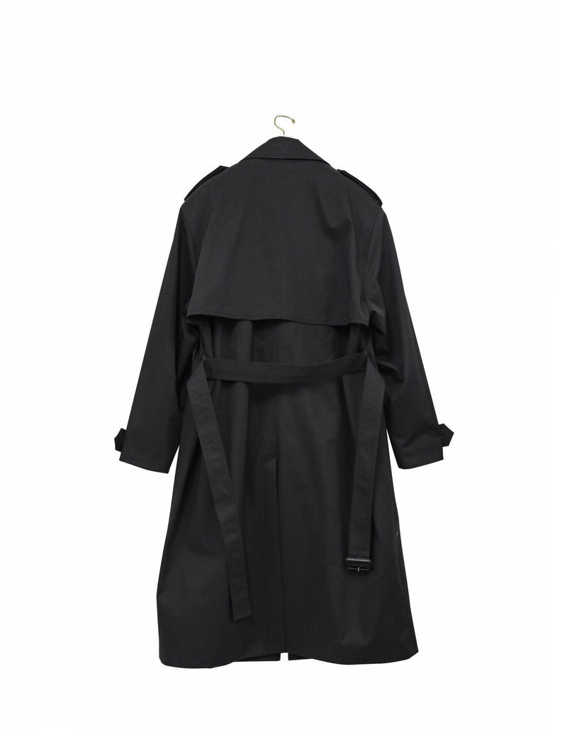 PADDED DETAIL OVERSIZED DOUBLE BREASTED TRENCH COAT