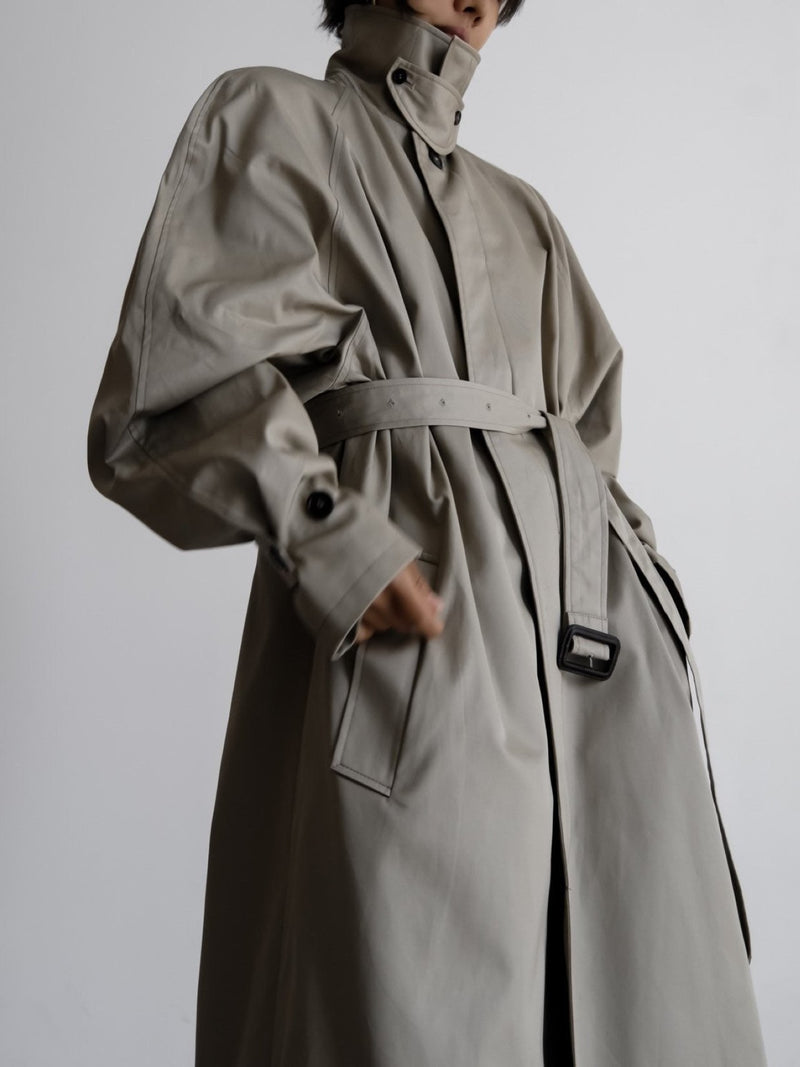 PADDED DETAIL OVERSIZED SINGLE BREASTED TRENCH COAT
