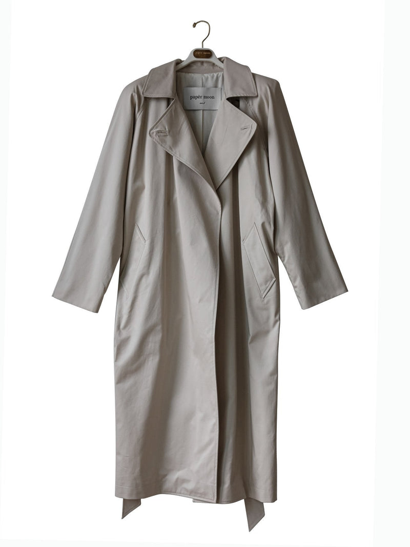 PADDED SHOULDER OVERSIZED COTTON TRENCH