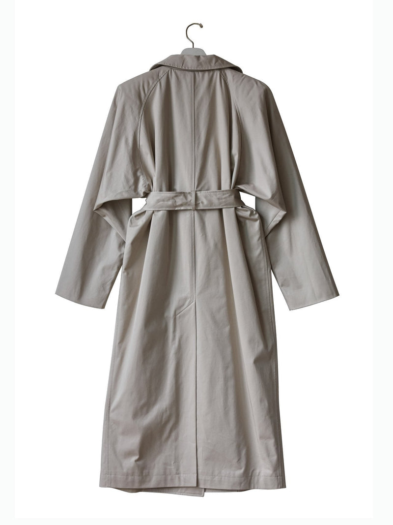 PADDED SHOULDER OVERSIZED COTTON TRENCH