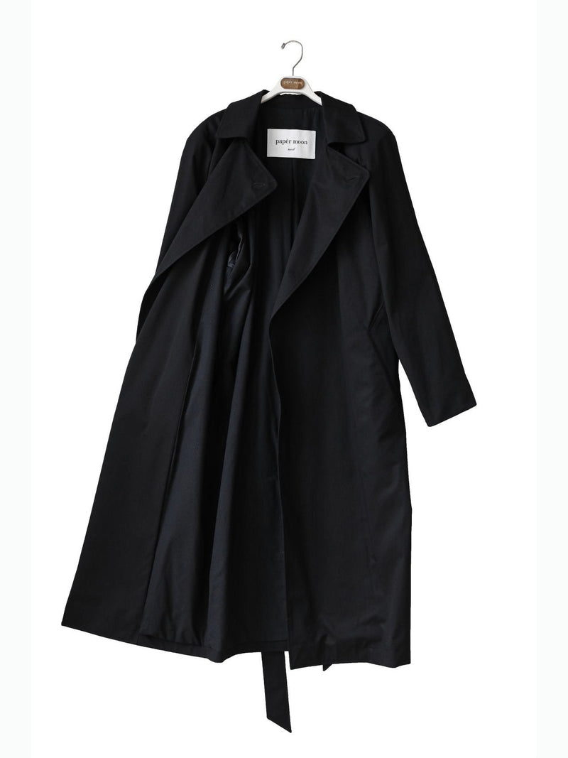 PADDED SHOULDER OVERSIZED COTTON TRENCH