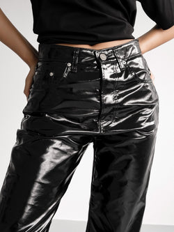 PATENT VEGAN LEATHER COATED PANTS – MINUSEY