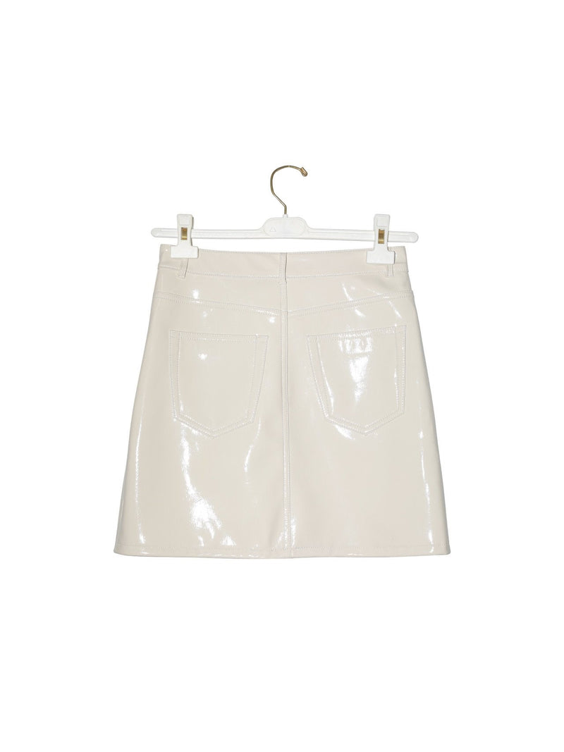 PATENT VEGAN LEATHER SKIRT