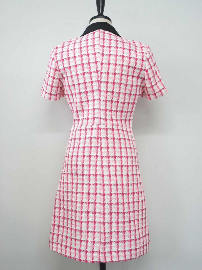 PATTERNED COLLARED A-LINE DRESS
