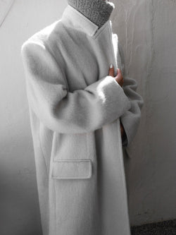 PEAKED LAPEL MOHAIR MAXI COAT